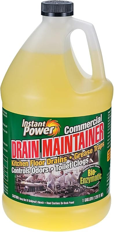 Instant Power Commercial Drain Maintainer & Trap Treatment, 1 Gal — enzyme drain cleaner kit for enzyme drain cleaner
