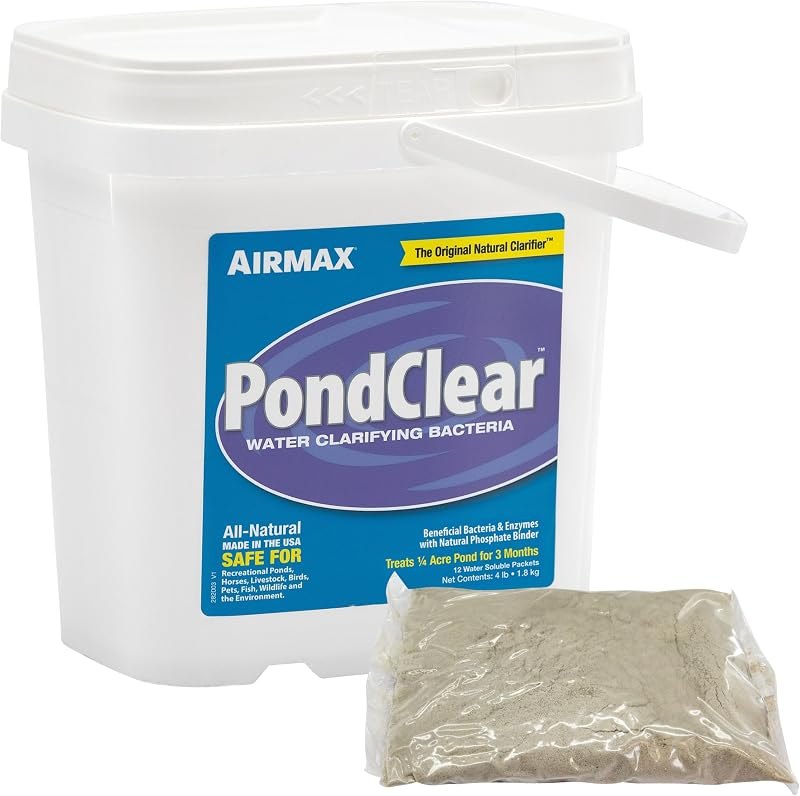 Airmax PondClear Packets Beneficial Bacteria Pond Clarifier, 12-Count — pond beneficial bacteria pack for pond