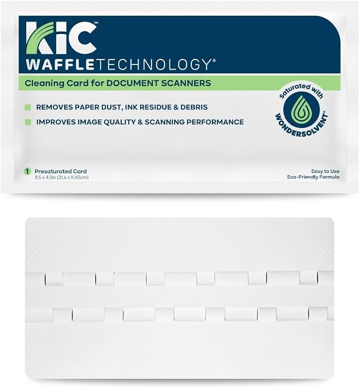 KICTeam Waffletechnology® Cleaning Cards for Document Scanners (15 Pack) — Maintenance tools like antivirus sca for