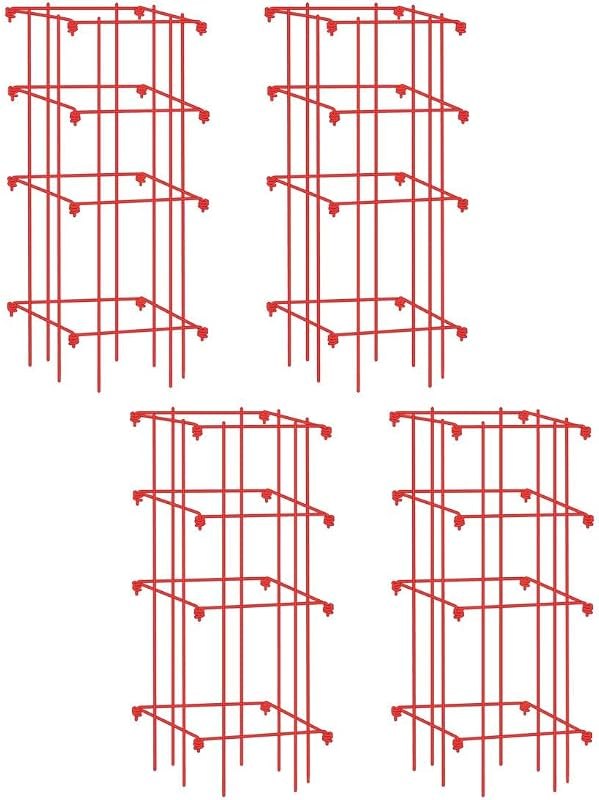 Gardener's Supply Company Lifetime Tomato Cages, Red, Set of 4 — heavy duty tomato cage no leak for heavy duty tomato