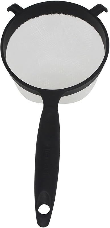 IMUSA IMU-71133W Plastic Strainer, Black, 6-Inch,1 Count (Pack of 1) — sauce strainer for food mill under 30 budget