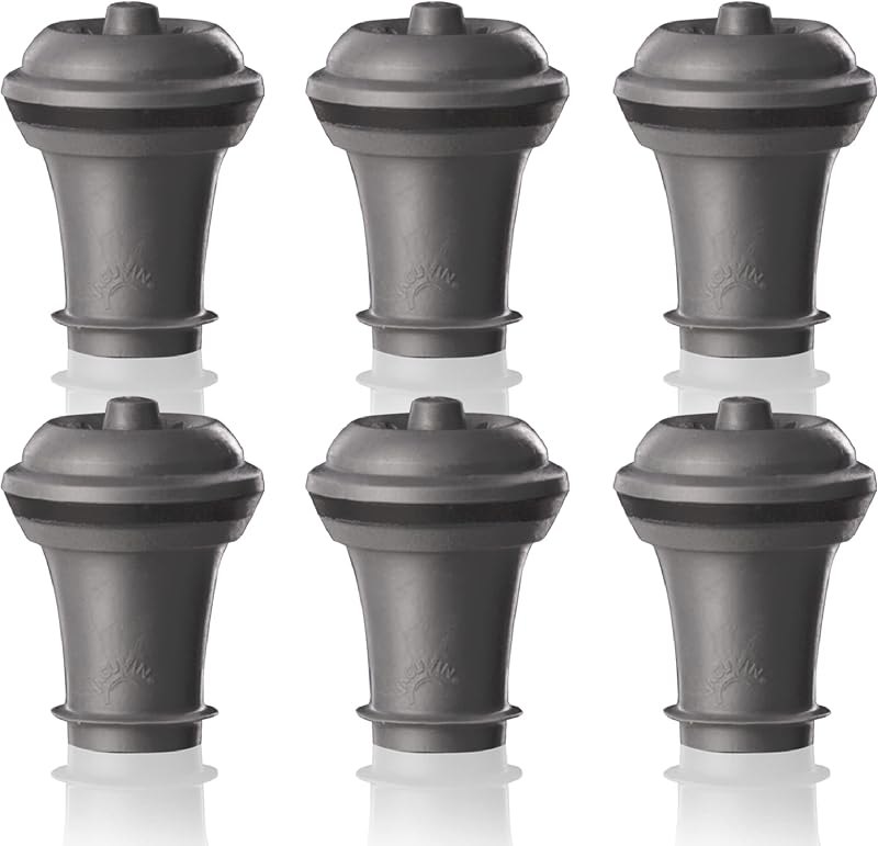 Vacu Vin Wine Stopper, 6-Pack Vacuum Wine Bottle Stopper, Cork Alternative — vacuum wine stopper replacement for