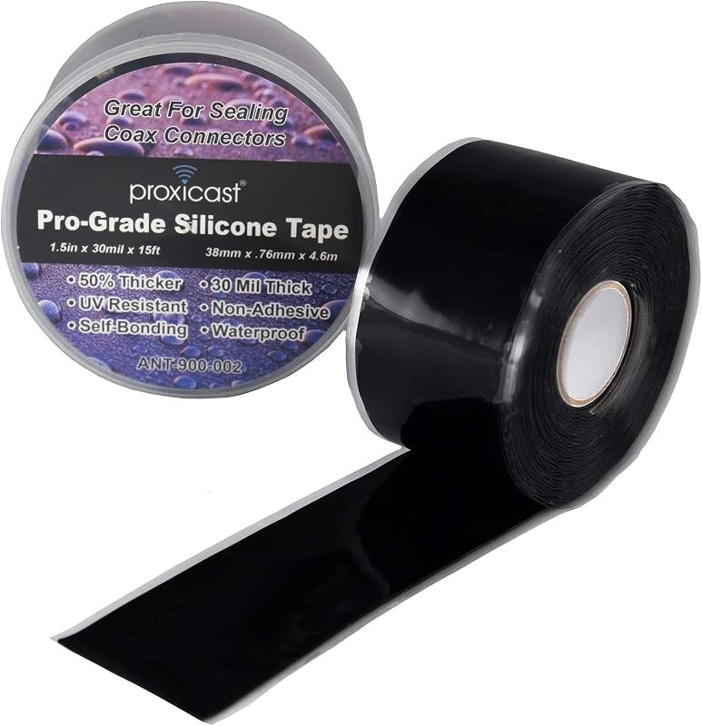 Proxicast Self Fusing Silicone Tape Waterproof - 1.5" x 15' Roll - Black — pipe leak tape replacement for pipe leak