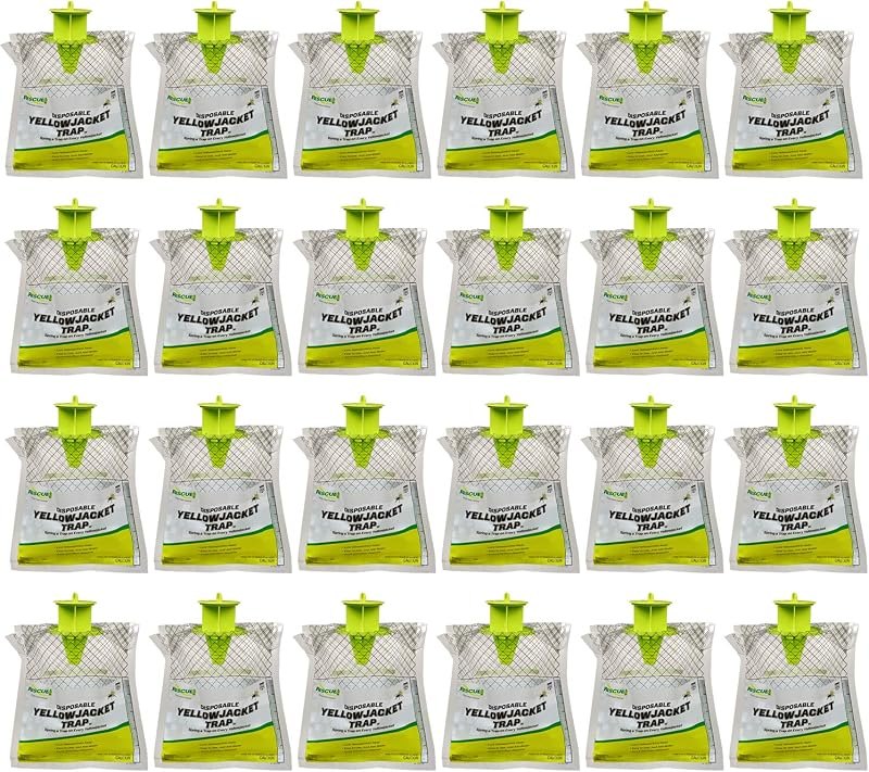 RESCUE! Disposable Yellowjacket Trap - Mountain & Pacific Formula - 24 Traps — yellow jacket trap pack for yellow