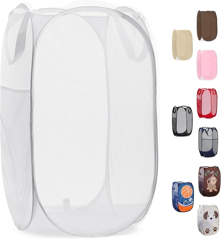 Handy Laundry Pop Up Laundry Hamper 71L Sturdy Collapsible Mesh (White) — mesh laundry bag pack for mesh laundry bag