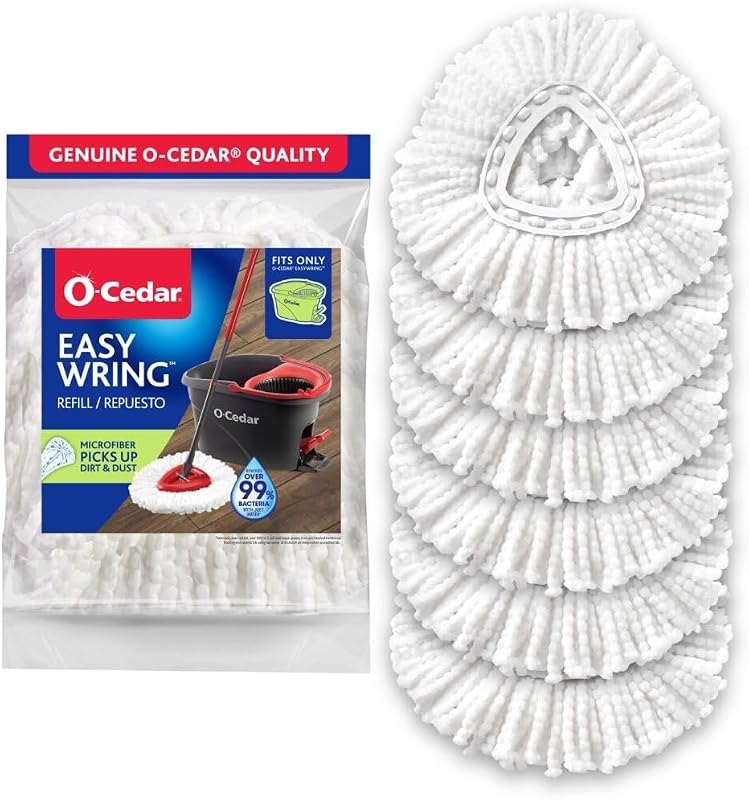 O-Cedar EasyWring Spin Mop Head Refill (Pack of 6) — spin mop refill no leak for spin mop refill durable heavy duty