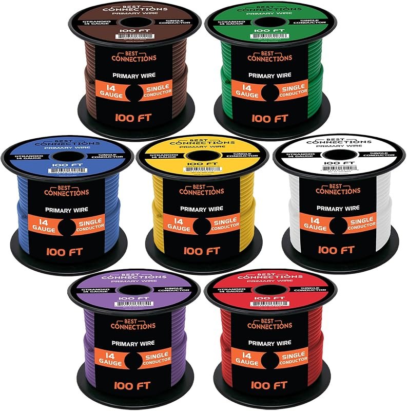 BEST CONNECTIONS 14 Gauge Automotive Primary Wire (100ft Each — trailer-wiring-kit-no-leak for trailer wiring kit no