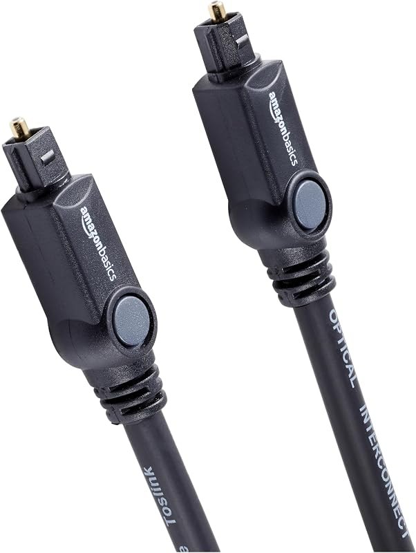 Amazon Basics Toslink Digital Optical Audio Fiber Optic Cable, Multi-Channel, for Sound Bar, Audio System, Home