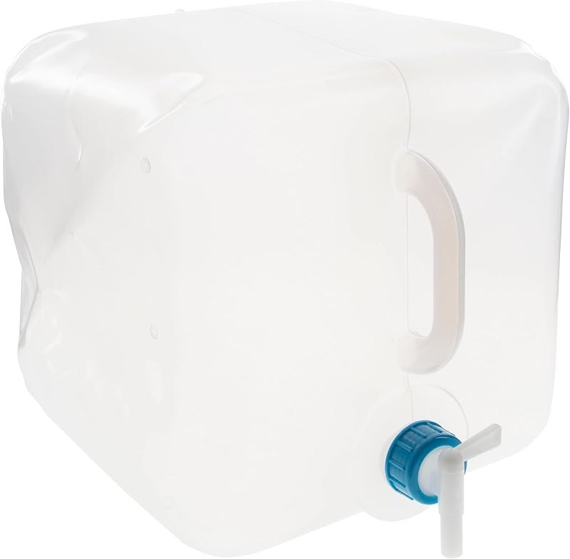 ust 5 Gal Water Carrier Cube with Collapsible, Transparent, Compact Design and BPA Free Construction for Drinking