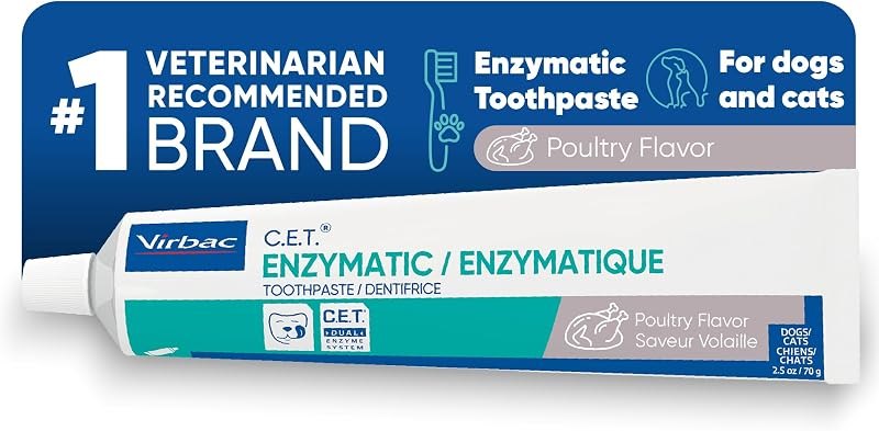 C.E.T. Enzymatic Toothpaste for Dogs and Cats, Poultry, 2.5oz — toothbrush for best dog accessories best rated
