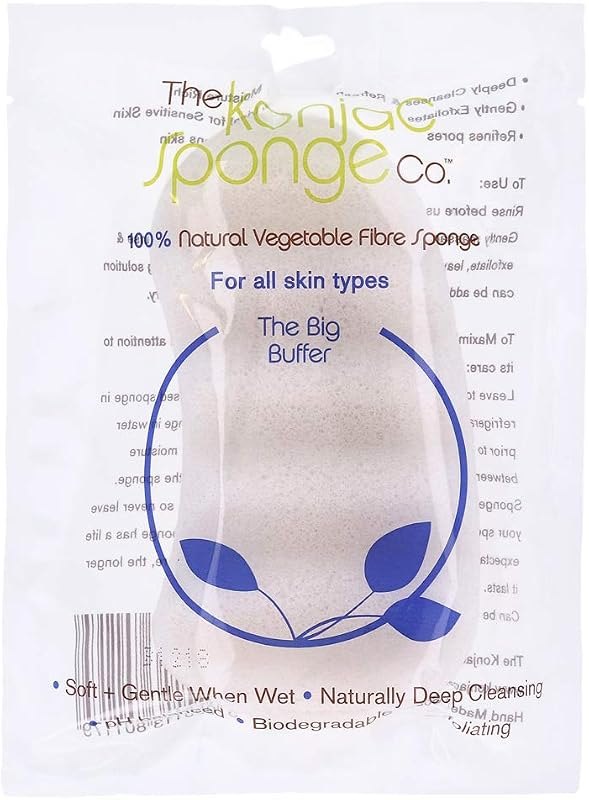 Big Buffer Konjac Sponge 100% Pure by Konjac Sponge Co — konjac sponge for lactic acid exfoliant durable heavy duty