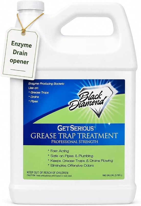 GET SERIOUS Grease Trap Treatment - Grease Trap Cleaner and deodorizer - 1 Gallon — best enzyme drain cleaner for