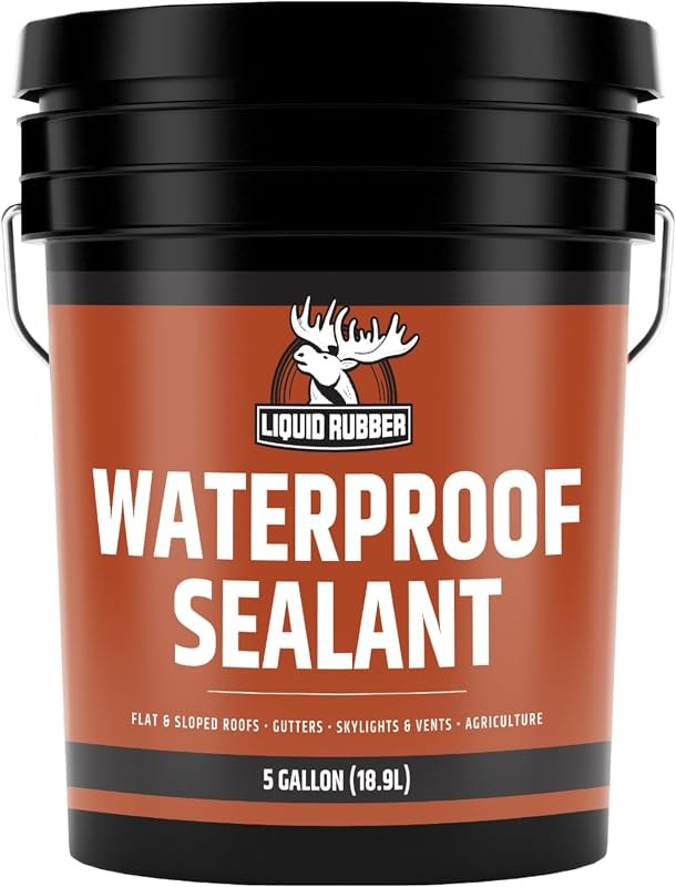 Liquid Rubber Waterproof Sealant - Roof & Gutter Coating, Black, 5 Gallon — pond-leak-sealer-refill for pond leak sealer