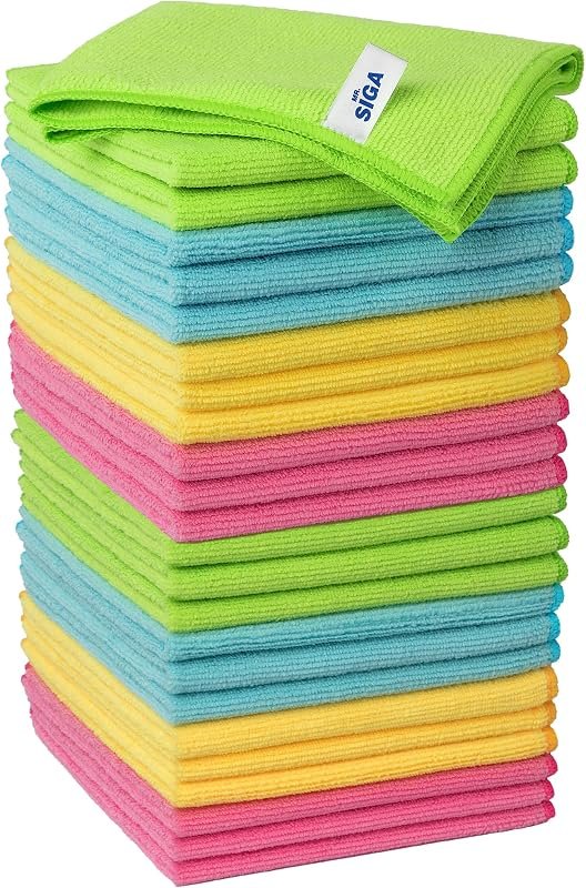 MR.SIGA Microfiber Cleaning Cloths, Streak Free Microfiber Towels, 24 Pack