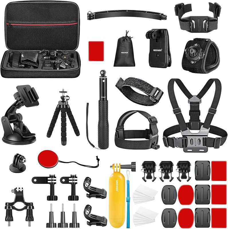 NEEWER 50 in 1 Action Camera Accessory Kit Compatible with GoPro DJI — Cameras and the accessories that mak for