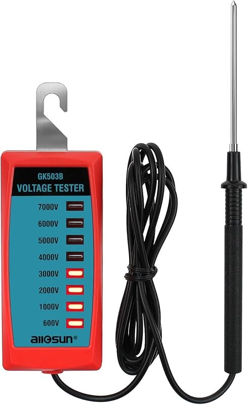ALLOSUN GK503B NEON Electric Fence Voltage Tester and Fault Finder Max 7 kV, NOT LED, Red — fence-tester for electric