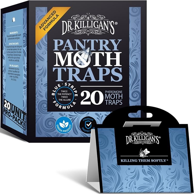 Dr. Killigan's Pantry Moth Traps with Pheromones Prime, 20 Pack, Blue
