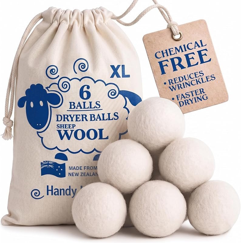 Handy Laundry Wool Dryer Balls 6-Pack, Reusable Natural Fabric Softener — best wool dryer balls for wool dryer balls
