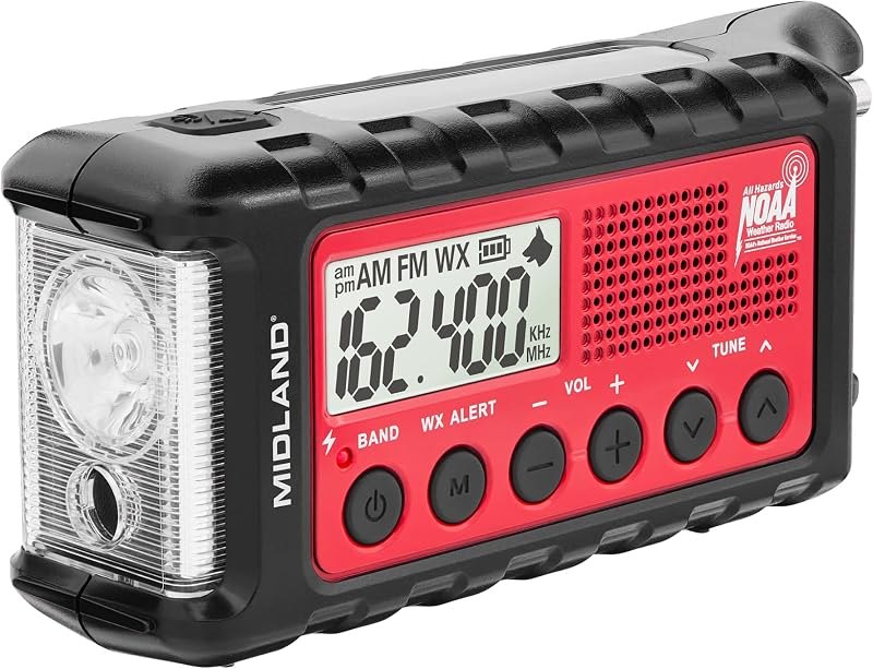 Midland - ER310, Emergency Crank Weather AM/FM Radio - Red/Black — best emergency crank radio for emergency crank