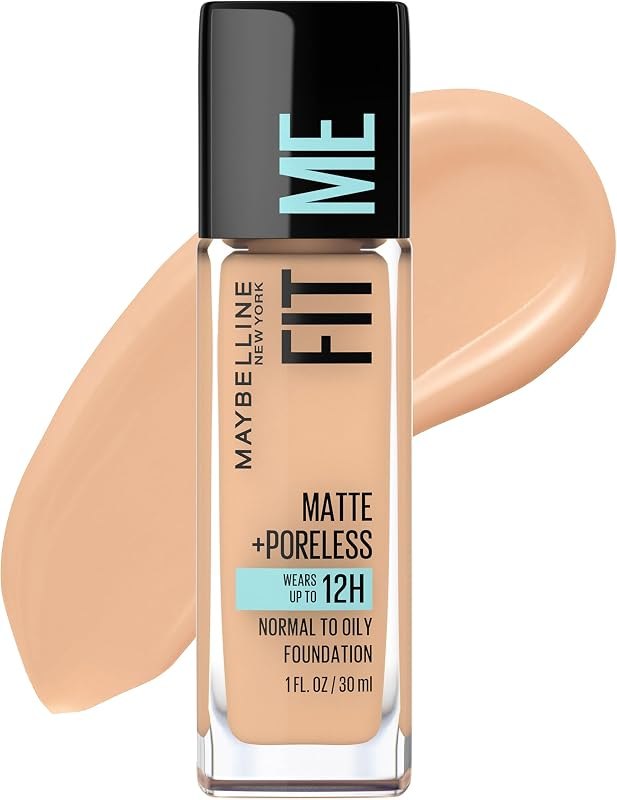 Maybelline Fit Me Matte + Poreless Liquid Oil-Free Foundation Makeup, True Beige, 1 Count (Packaging May Vary) — oil