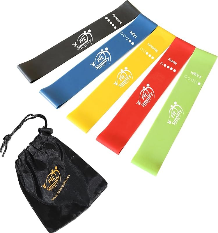 Fit Simplify Resistance Loop Exercise Bands with Instruction Guide and Carry Bag, Set of 5 — resistance bands for best