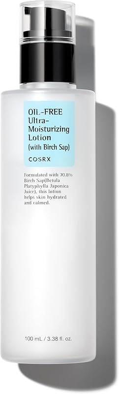 COSRX Oil Free Lotion with Birch Sap, Acne Facial Moisturizer, 3.38 fl oz — oil free moisturizer acne for non