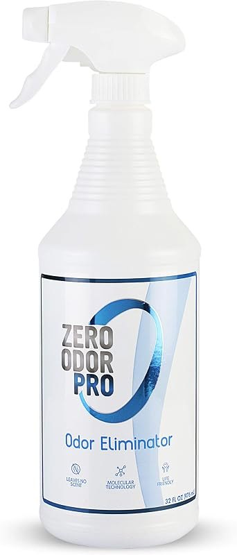 Zero Odor Pro Commercial Strength Odor Eliminator, Room Deodorizer and Air Freshener, Trigger Spray, 32 oz, White/Blue