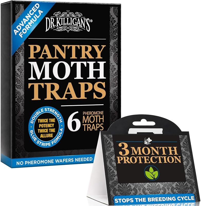 Dr. Killigan's Pantry Moth Traps with Pheromones Prime, 6 Pack, Black — pantry moth trap for pantry moth trap durable