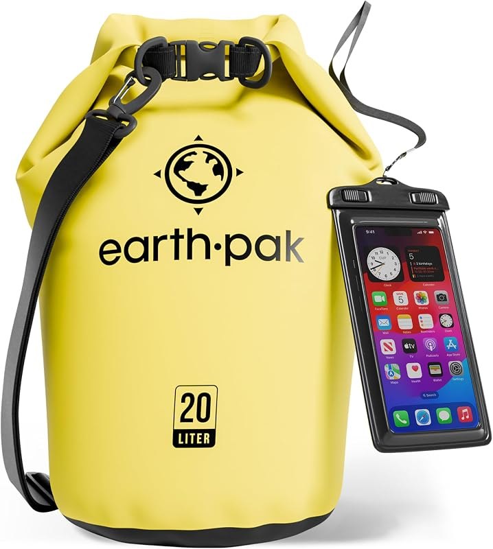 Earth Pak Waterproof Dry Bag - Roll Top Waterproof Backpack Sack Keeps Gear Dry for Kayak with Waterproof Phone Case —