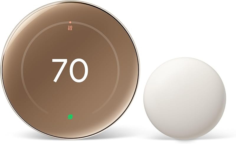 Google Nest Learning Thermostat (4th Gen, 2024) with Nest Temperature Sensor - Energy Saving Smart Thermostat -