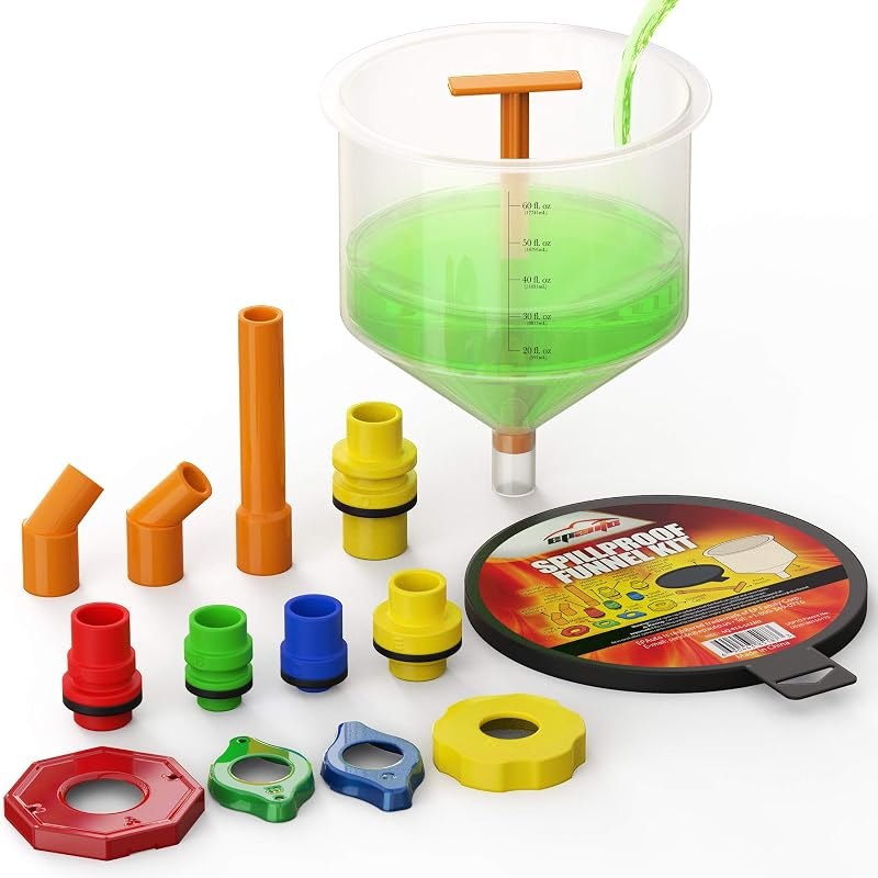 EPAuto Spill Proof Radiator Coolant Filling Funnel Kit — Comparisons no leak for comparisons kit