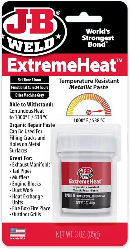 J-B Weld 37901 ExtremeHeat High Temperature Resistant Metallic Paste - 3 oz — Welding no leak for welding