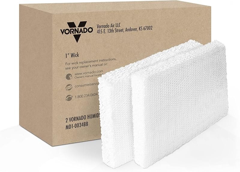Vornado MD1-0034 Replacement Humidifier Wick (2-Pack), 1-Inch Thick, Replace at Recommended Intervals for Best