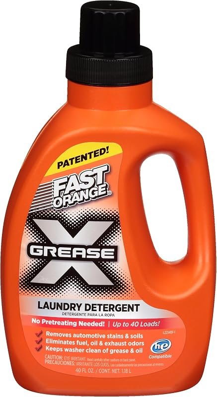Fast Orange 22340 Fast Orange Grease X Mechanic's Laundry Detergent Liquid, 40 Fl. Oz. Stains, Soils & Odor Eliminator