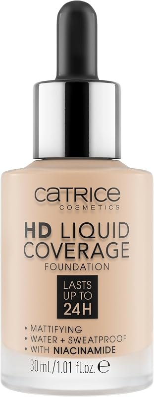 Catrice HD Liquid Coverage Foundation, 24HR Wear (010 — non comedogenic foundation amazon for non comedogenic