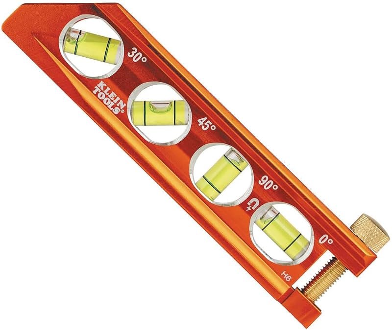 Klein Tools 935AB4V Level, 6-Inch Magnetic Torpedo and Conduit Level with 0/30/45/90 Degree Vials, V-Groove and Magnet