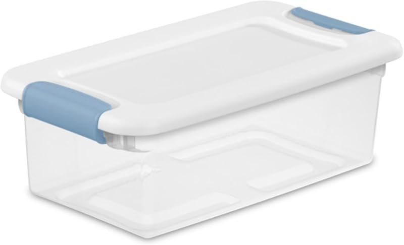 Sterilite 24-Pack Latching Box, Under Bed Storage Bins with Lids, Clear Plastic, 6 Quart - Heavy-Duty Organizing