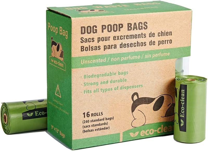 ECO-CLEAN Poop Bags Biodegradable, 16 Rolls/240 Bags Dog Waste Bags — poop bags for best dog accessories travel compact