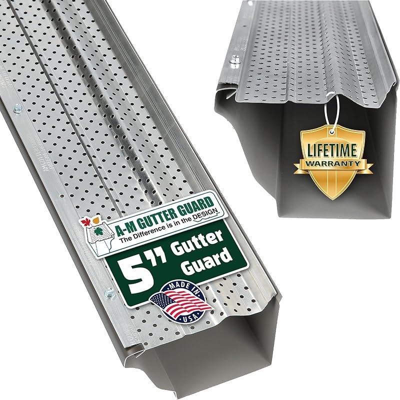 A-M Gutter Guard 5" x 200 Ft Mill Finish Aluminum, Leaf & Debris Protection