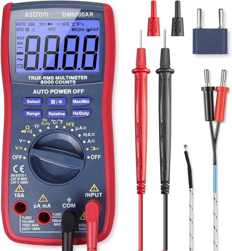 AstroAI Digital Multimeter, True RMS 6000 Counts Auto-Ranging Volt Meter for Automotive & Home Electrical
