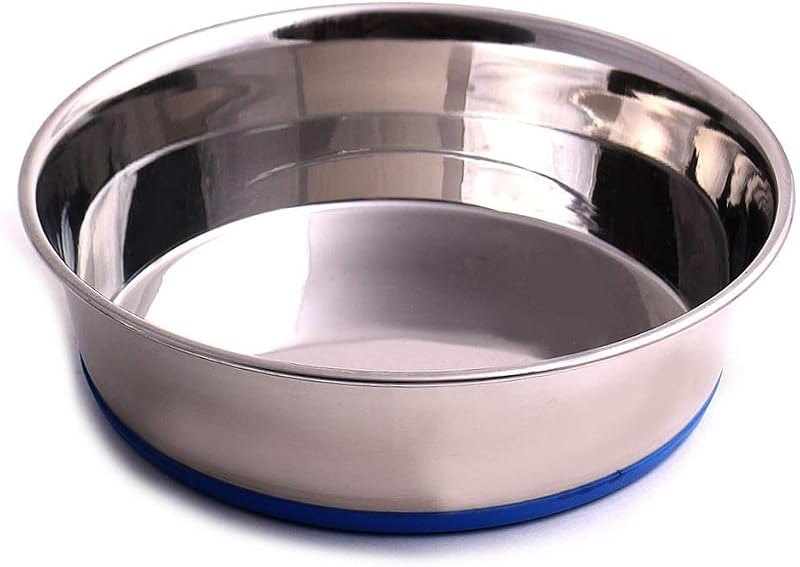 Max and Neo Heavyweight Non-Skid Rubber Bottom Stainless Steel Dog Bowl - We Donate a Bowl to a Dog Rescue For Every