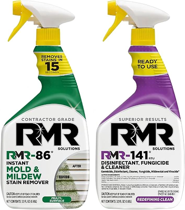 RMR Brands DIY Mold & Stain Remover Bundle, Complete Mold Killer & Mildew Prevention Kit, Disinfectant Spray, Includes