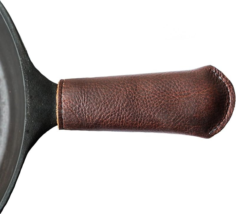 Leather Cast Iron Pan Handle Cover (Standard 4.5") — handle cover for best cast iron skillet under 40