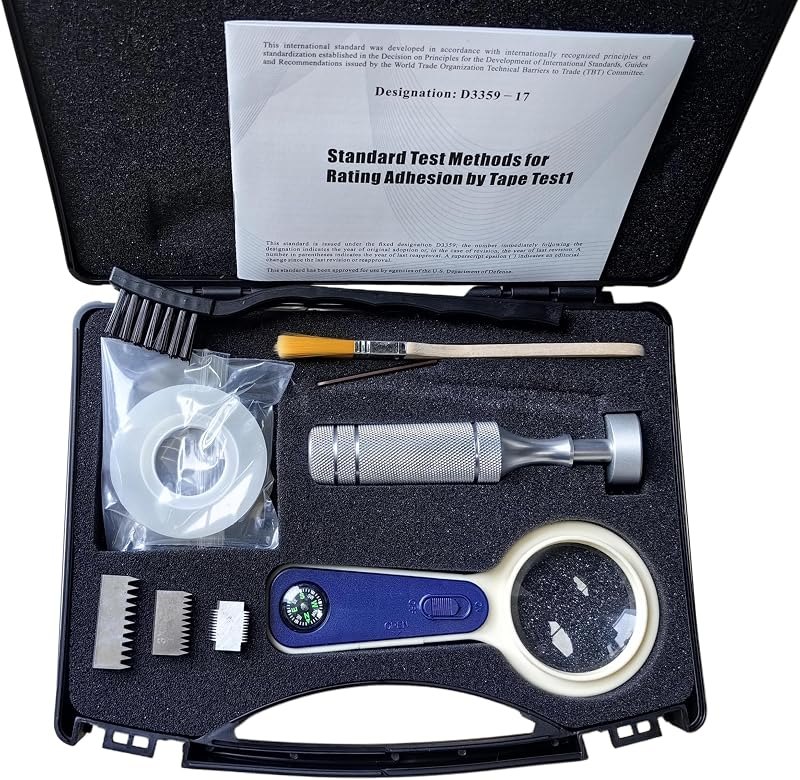 Professional Adhesion Tester Kit with Result Comparison Chart - 3-Blade Cross-Cut Tester for Paint, Coatings, Plating