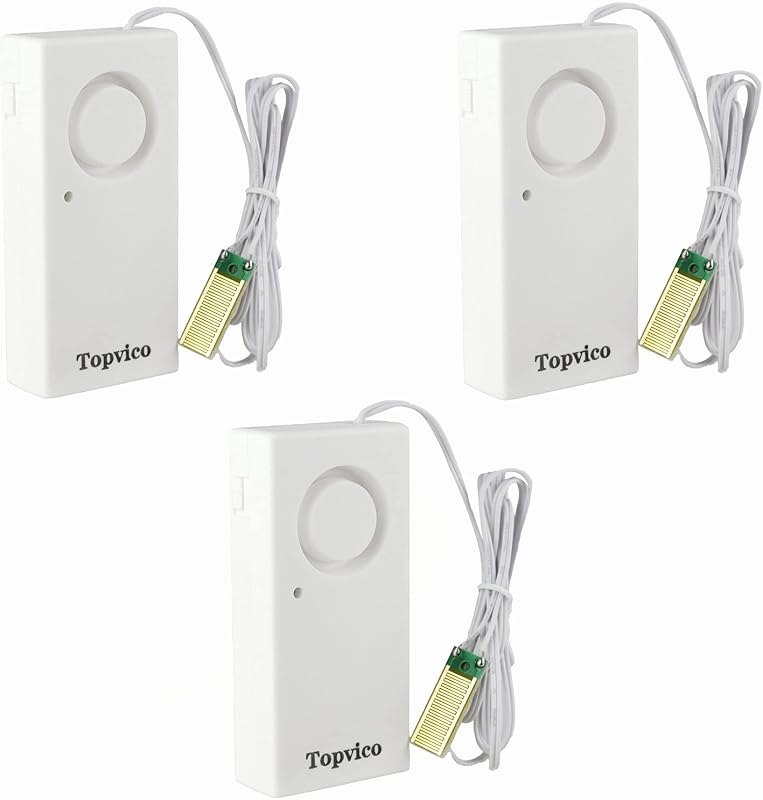 Water Leak Sensor Detector, 120dB, 37.8 Inches Cable, 3 Packs — water leak detector pack for water leak detector under