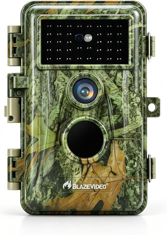 BLAZEVIDEO Trail Camera 64MP 1296P Video, 940nm No-Glow Night Vision, 70° Focused PIR Detection (Fewer False Alerts)