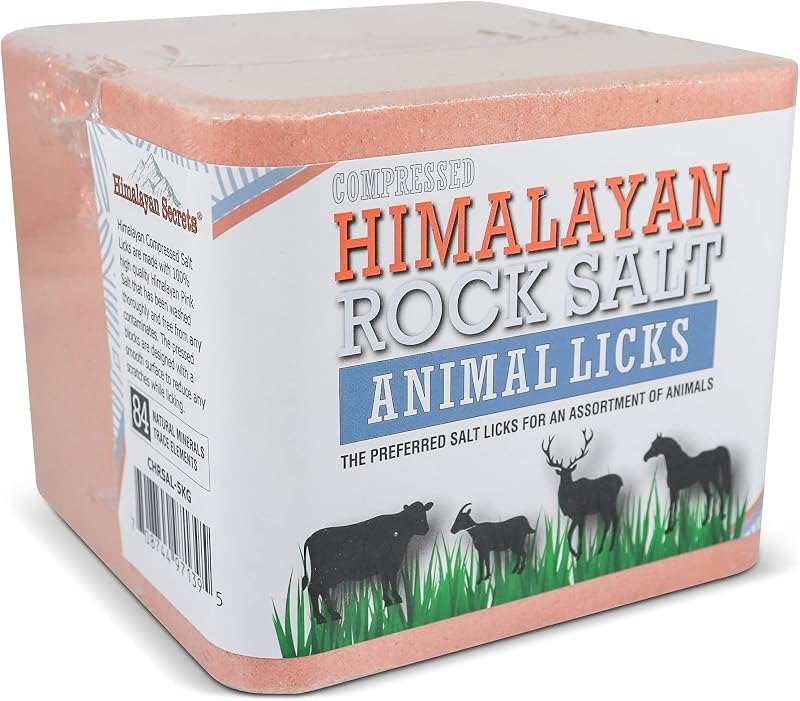 Himalayan Secrets Compressed Salt Lick for Livestock & Wildlife, 11 lb — goat mineral no leak for goat mineral durable