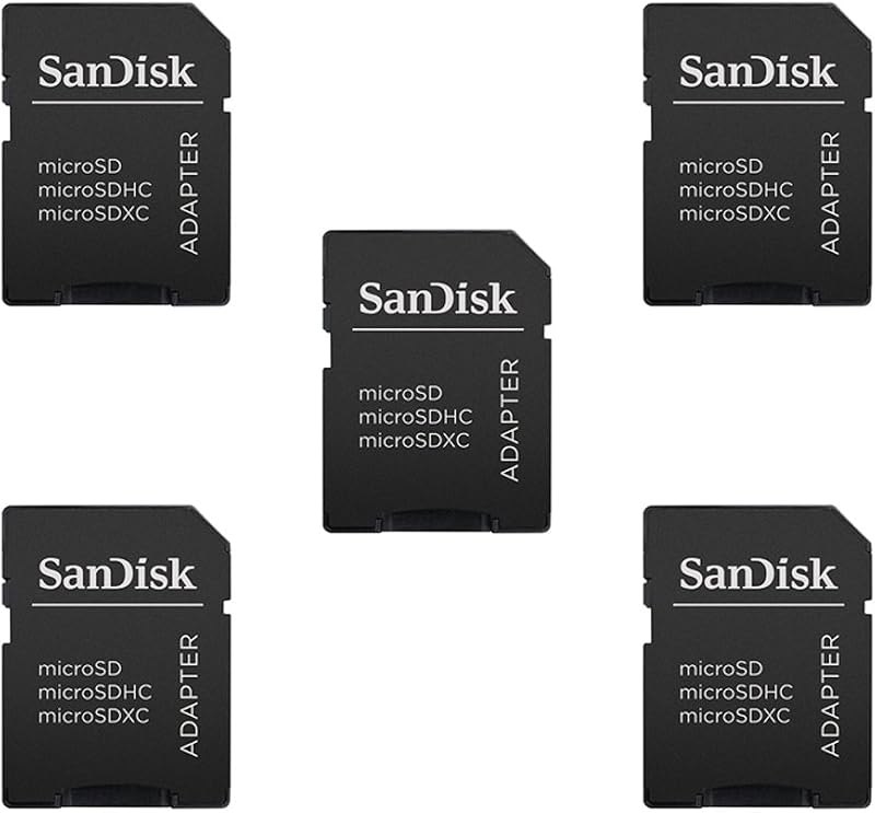 5 Pack -Sandisk MicroSD MicroSDHC to SD SDHC Adapter. Works with Memory Cards up to 32GB Capacity (Bulk Packaged). —