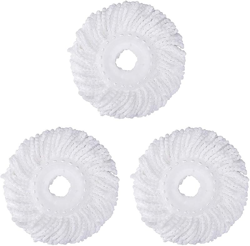 3 Pack Mop Head Replacement Spin Mop Replacement Head Microfiber Spin Mop Refills Easy Cleaning Round Shape Standard