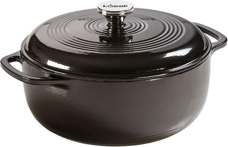Essential Enamel Cast Iron Dutch Oven, 6 Quart, Midnight Chrome — dutch oven for best cast iron skillet under 40